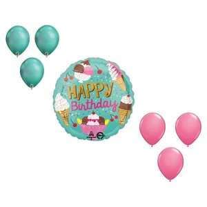 LOONBALLOON 18 Zoll Geburtstag Eisballon mittlere Form Set (6x Latex) - Bild 1 von 3