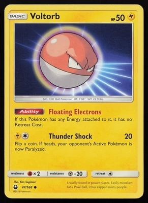 Pokemon Voltorb 47/168 SM - Celestial Storm Non-Holo (LP - HP) - Image 1 of 2