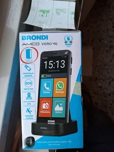 BRONDI AMICO VERO 4G CELLULARE SENIOR SENSORE DI CADUTA LOCALIZZAZIONE GPS NERO - Foto 1 di 6