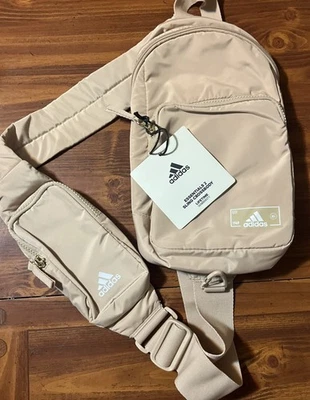 NWT! $49-Adidas Essentials 2 Sling Crossbody Bag/ Magic Beige/ Adj. Strap/Unisex - Image 1 of 4