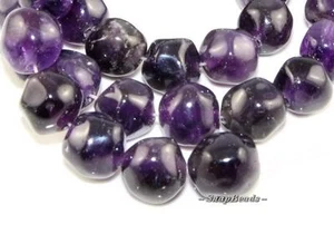 ROYAL AMETHYST GEMSTONE NUGGET 7MM LOOSE BEADS 6.5inch - Picture 1 of 1