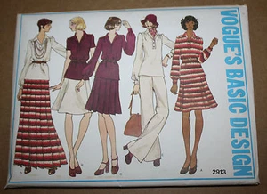 1960s VINTAGE SEWING PATTERN VOGUE 2913 MISSES' TOP SKIRT PANTS S:20 B:40 H:42 - Picture 1 of 2