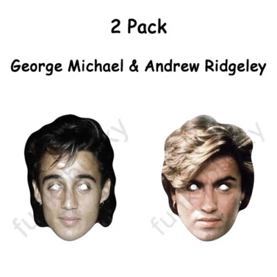FUNKYBUNKY Wham! George Michael & Andrew Ridgeley 1980's Celebrity Card Face Mask