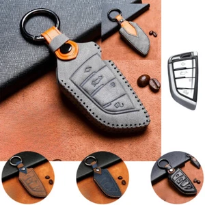 Genuine Leather Car Key Fob Case Cover Bag For BMW 6 7 F15 X2 X3 X4 X5 X5M X6 X7 - Picture 1 of 11