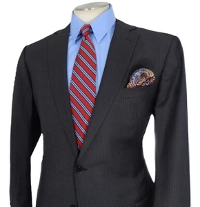 Ermenegildo Zegna Trofeo Su Misura 48L Men's Sport Coat Pinstripe Surgeon's Cuff - Picture 1 of 21