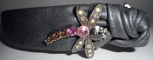 LUPITA HAPACHICO Vintage Headband Handmade Gray Dragon Butterfly Rhinestones - Picture 1 of 8