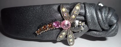 LUPITA HAPACHICO Vintage Headband Handmade Gray Dragon Butterfly Rhinestones - Image 1 of 4