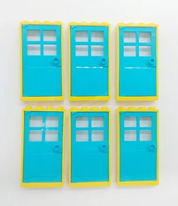 LEGO 6 x MARCOS DE PUERTA AMARILLOS Y 6 x PUERTAS AZULES AZULES (1x4x6 pin) - Totalmente Nuevo - Imagen 1 de 4
