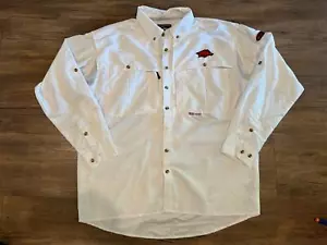 Camisa Drake Arkansas Razorbacks blanca con botones para hombre talla Lg usada en excelente estado - Imagen 1 de 7