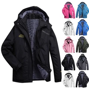 Unisex Men's Women's Mountain Ski Jacket Windproof Rain Jacket Lined Snow Coat - Picture 1 of 52