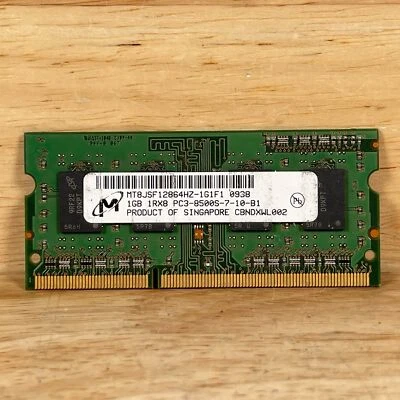 Micron 1RX8 PC3-8500S-7-10-B1 MT8JSF12864HZ-1G1F1 1GB Laptop RAM - For Parts - Image 1 of 2