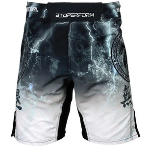 Fight Shorts MMA Trunk Sports Training Pants NO RETREAT -White FS-03W - Picture 1 of 17