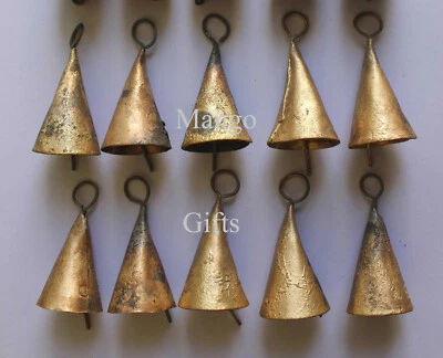 Handmade Decorative Tin Metal Bells 2" Home Decor Vintage X Mas Wholesale 12 Pc - Image 1 of 3