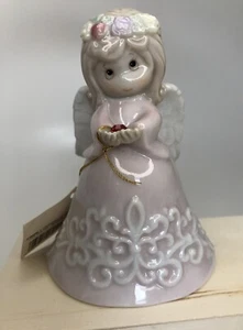 Birthstone Angel Girl Figurine Bell Pink Ruby Red Ganz July Birthday Ganz NWT - Picture 1 of 6