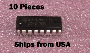 10 piezas CD4017 CD4017B CD4017BE CMOS contador de décadas con 10 salidas decodificadas - Imagen 1 de 4