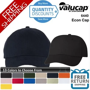 ๐ฅ Valucap Men Econ Cap Hat six-panel, low-profile brushed cotton twill 6440 - Picture 1 of 28