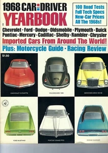 1968 Car and Driver Yearbook. 1968 new cars-Camaro Charger Corvette Mustang more - Picture 1 of 2