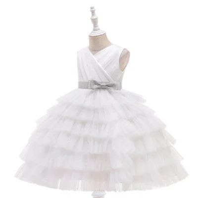 女孩伴娘礼服花朵孩子婴儿公主派对蕾丝婚纱 — 第 1/4 张图片