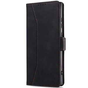 Für Samsung Galaxy S24 Ultra S24+ Leder Wallet Case Folio Handy Hülle Schwarz - Bild 1 von 25