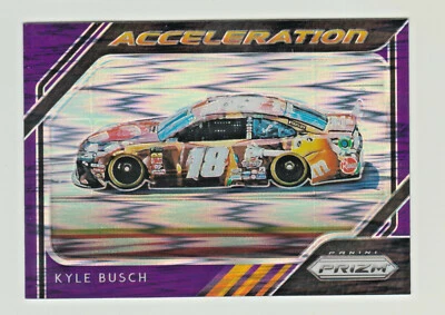 2019 Panini Prizm ACCELERATION PURPLE FLASH REFRACTOR PRIZM 53 KYLE BUSCH NASCAR - Image 1 of 2
