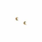 Gold-Plated Multi-Color Cz Moon Earrings 925 Sterling Silver