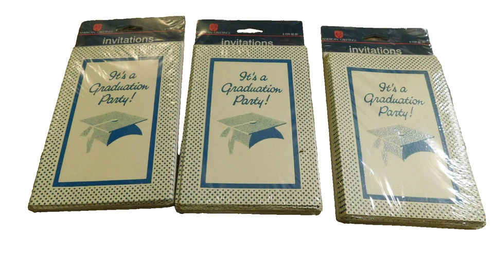 Vtg Lot AMERICAN GREETINGS It's A Graduation INVITATION PARTY CARDS 3 packs of 8 - Image 1 of 3