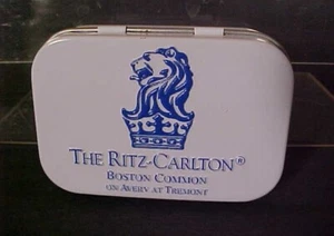 Rare Ritz Carlton Boston Hotel Embossed Crown Lion Tin Container Empty Pre-owned - Picture 1 of 5