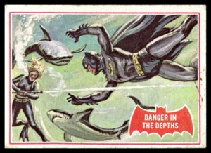 1966 Topps Batman #14A Danger in the Depths  Red Bat Puzzle Back VG-VGEX Crease - Picture 1 of 2