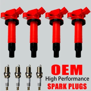 4X OEM Ignition Coils & Iridium Spark Plugs For Toyota Corolla Matrix 1.8L UF247 - Picture 1 of 17