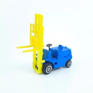 Vintage Yatming Blue Yellow Fork Lift #1366 Road Champs Construction Diecast - Picture 1 of 16