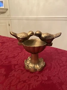 Vintage Brass “Birds Drinking” Console Table Decor 4.1/2” - Picture 1 of 4