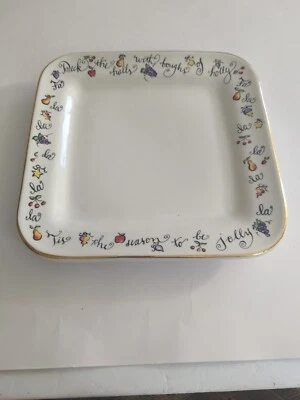 Plato de Navidad cuadrado Rosanna. 11x11 Foto 1 de 4