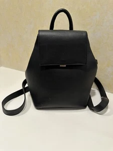 Isabelle Black Backpack Faux Leather Handle For Carrying VGUC Ships Free - Picture 1 of 15