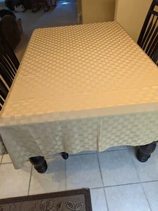 Tablecloth 60"X 84" tablecloth Silk blend, Cream color - Picture 1 of 4