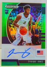 Tyrique Jones RC 2020-21 Prizm Draft Picks Green Prospect Auto Rookie Card PA-TJ