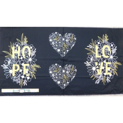 Patchwork Quilting Sewing Fabric Moda Hope Love Panel 60x110cm - Image 1 of 4
