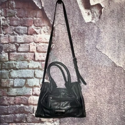Bolsa tiracolo Nicole Miller New York preta com ferragens Gunmetal boa! - Imagem 1 de 4