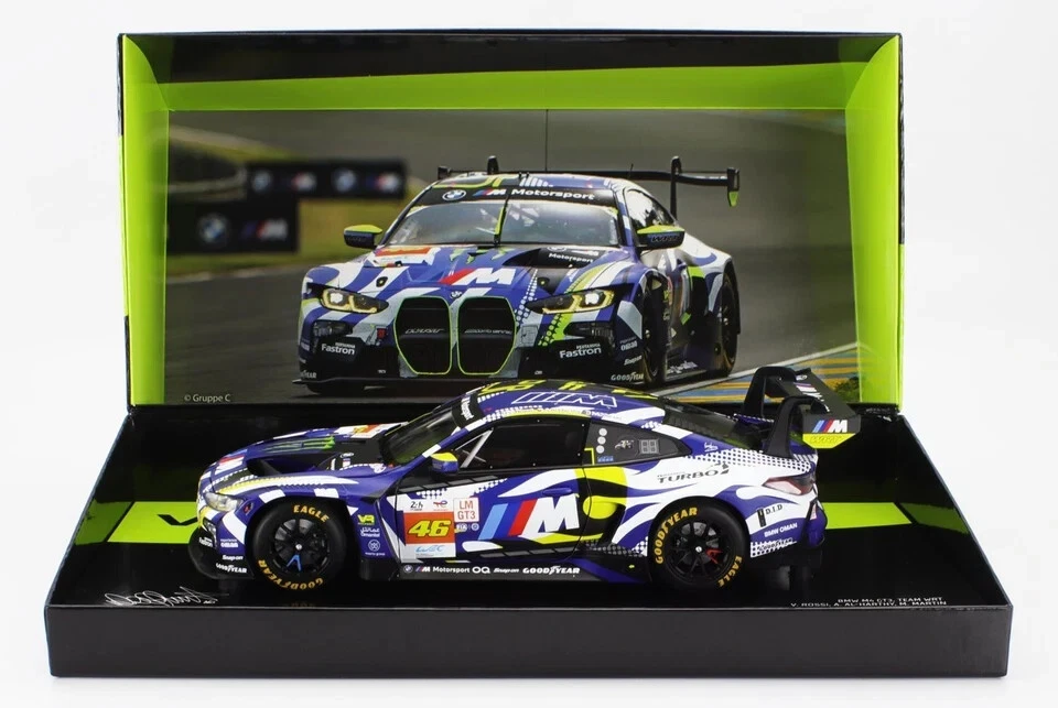 MINICHAMPS 1:18 MODELLINO AUTO VALENTINO ROSSI VR/46 BMW M4 GT3 24H LE MANS 2024 - Immagine 1 di 4