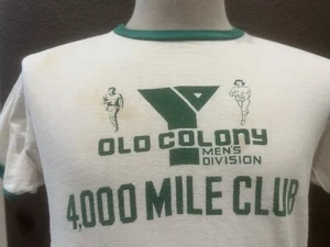 Vintage 80's Olo Colony YMCA 4000 Mile Club Running White T Shirt Size M - Picture 1 of 5