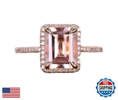 Xiaomei Oro Rosa 18K Relleno 4ct CZ Diamante Simulado Solitario Boda Compromiso Foto 1 de 4