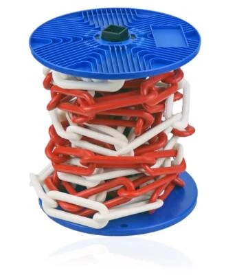DÖRNER + HELMER GMBH Kunststoff-Absperrkette 10 mm rot/weiss 6 m Parkplatzsperre Plastikkette Kette