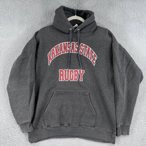 Vintage Arkansas State Indians Rugby Hoodie SweatShirt Adult Medium Unisex Cover
