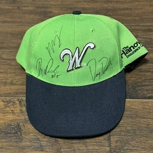 Worcester Bravehearts 3 Player Autographed Signed Summer Baseball Lime Green Hat - Picture 1 of 9