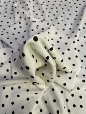 *Clearance* polka dot crepe lycra 4 way stretch 200 gsm  last few rolls - Image 1 of 2