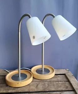 Vintage Paar IKEA 90er Basisk Gelenk Tischlampen Modernist Minimalist GC - Bild 1 von 3