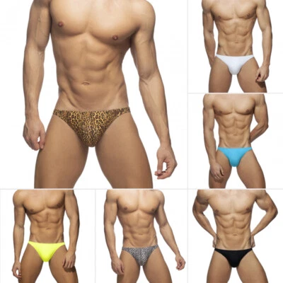 Men Leopard Print Bikini Swimming Briefs Trunks Underwear Shorts Underpants - Image 1 of 4