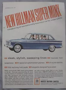 1964 Hillman Super Minx Original advert No.2 - Picture 1 of 1