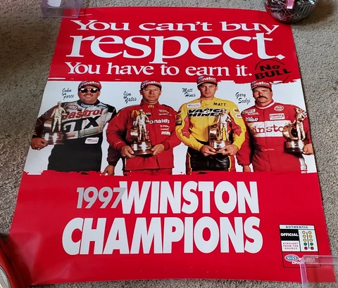 NHRA 1997 WINSTON CHAMPIONS POSTER w/JOHN FORCE MATT HINES JIM YATES GARY SCELZI Cover