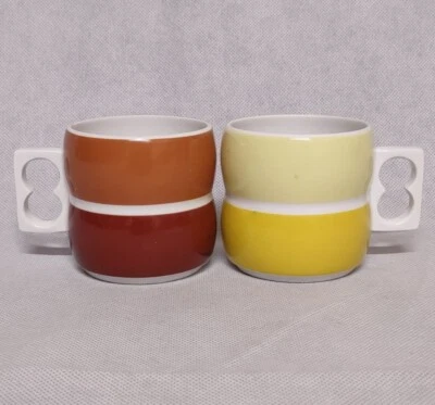 Block Chromatics Coffee Mugs 2 Gold Brown 10102 10708 - Image 1 of 4