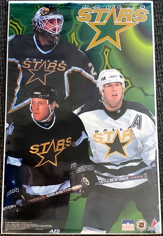 Dallas Stars ED BELFOUR, BRETT HULL, MIKE MODANO 1998 Starline 22x34 Wall POSTER Cover